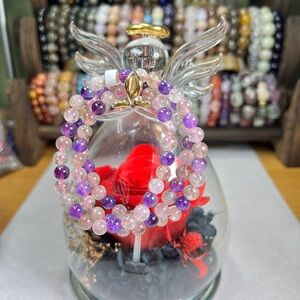 6.9MM Auralite 23 Beaded 3 Laps Bracelet Or Necklace Natural Quartz Crystal